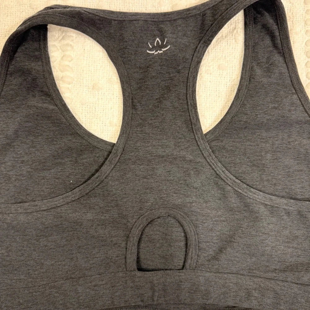 Beyond Yoga Spacedye Racerback Sports Bra‎ Charcoal Heather Gray Plus Size 2X